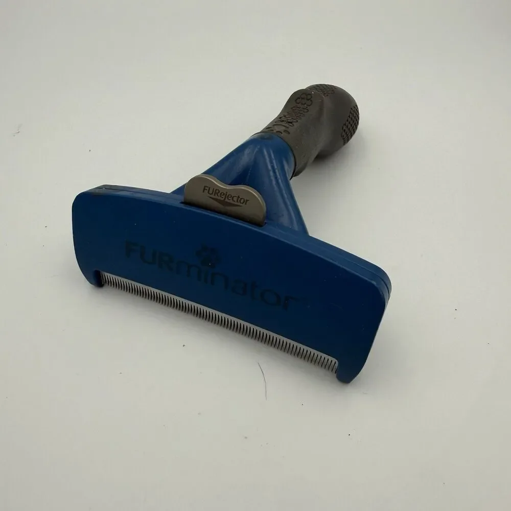 Authentic FURminator Undercoat deShedding Tool Large Dog Blue Brush FURejector